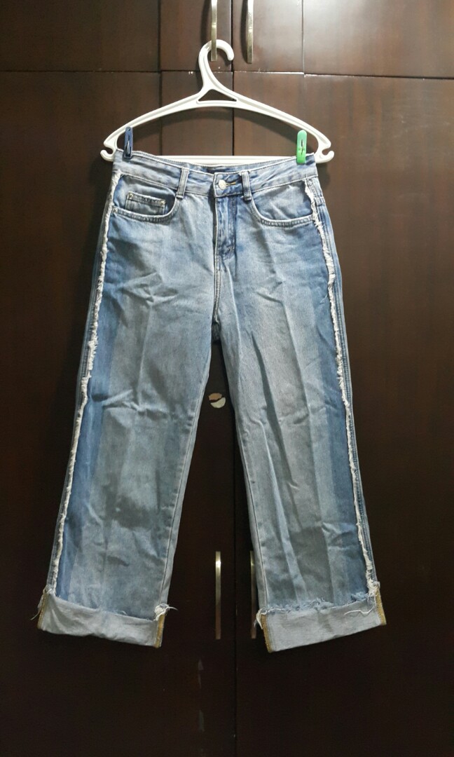 Two tone wideleg denim pants size 27 