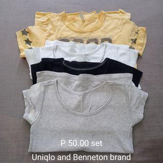 Uniqlo set + Benneton shirt 2-3 yrs old