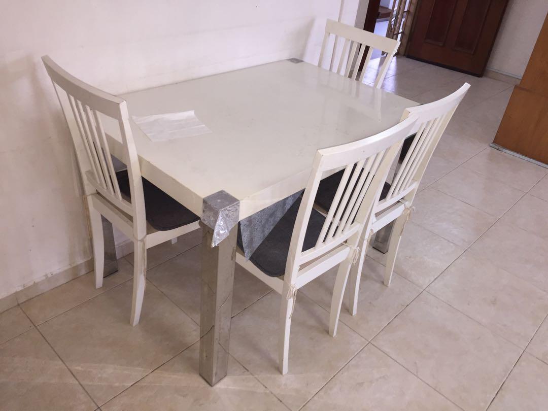 Used white dining table outlet