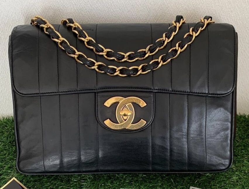 Vintage Chanel Vertical Jumbo, Luxury, Bags & Wallets on Carousell