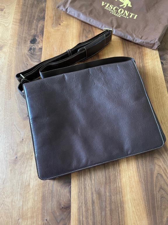 Visconti leather on sale distressed messenger bag