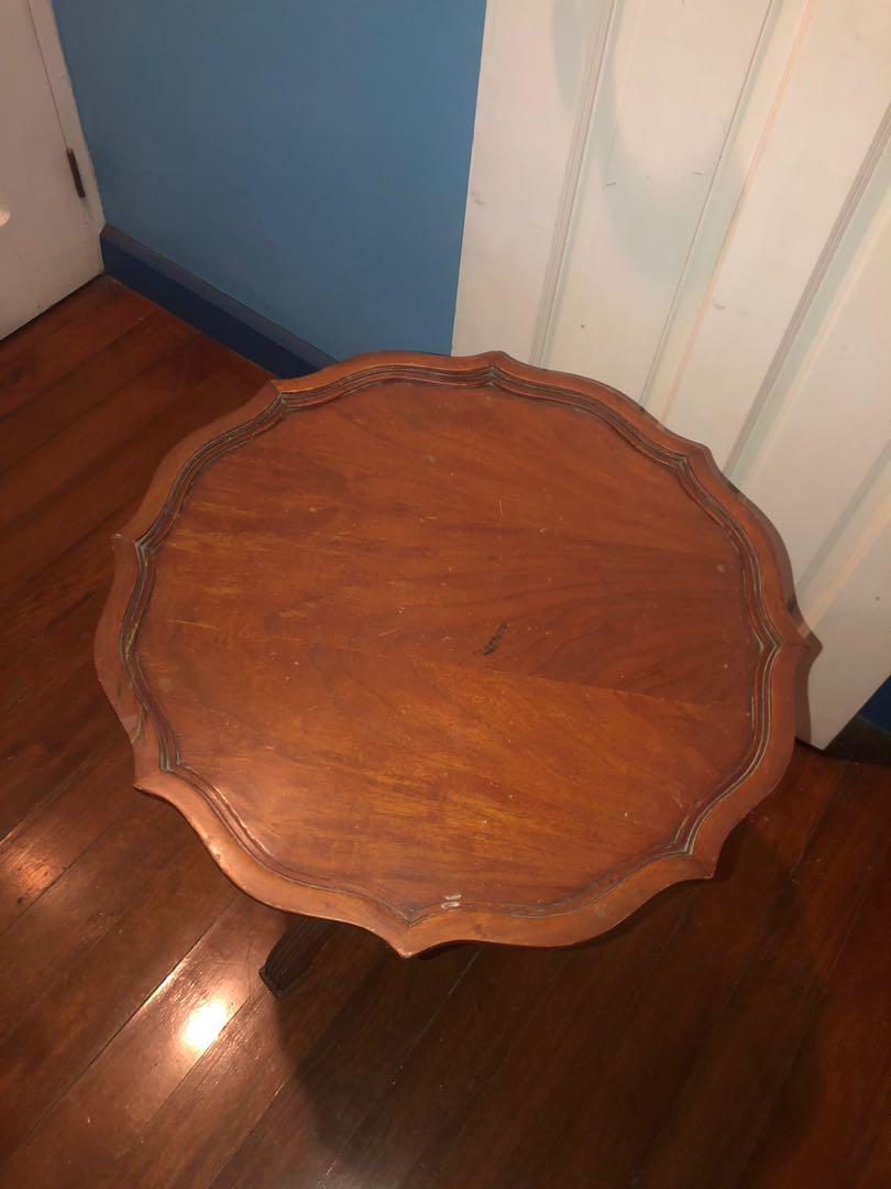 Wooden table small (Category: Tables & Sets) located in Paranaque City. Submitted by julfz (Listing ID 1110305407, Image 2). Description: High quality wood- hard Note scratches and signs of use on table top .