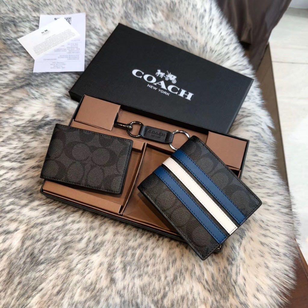 Mens blue clearance coach wallet