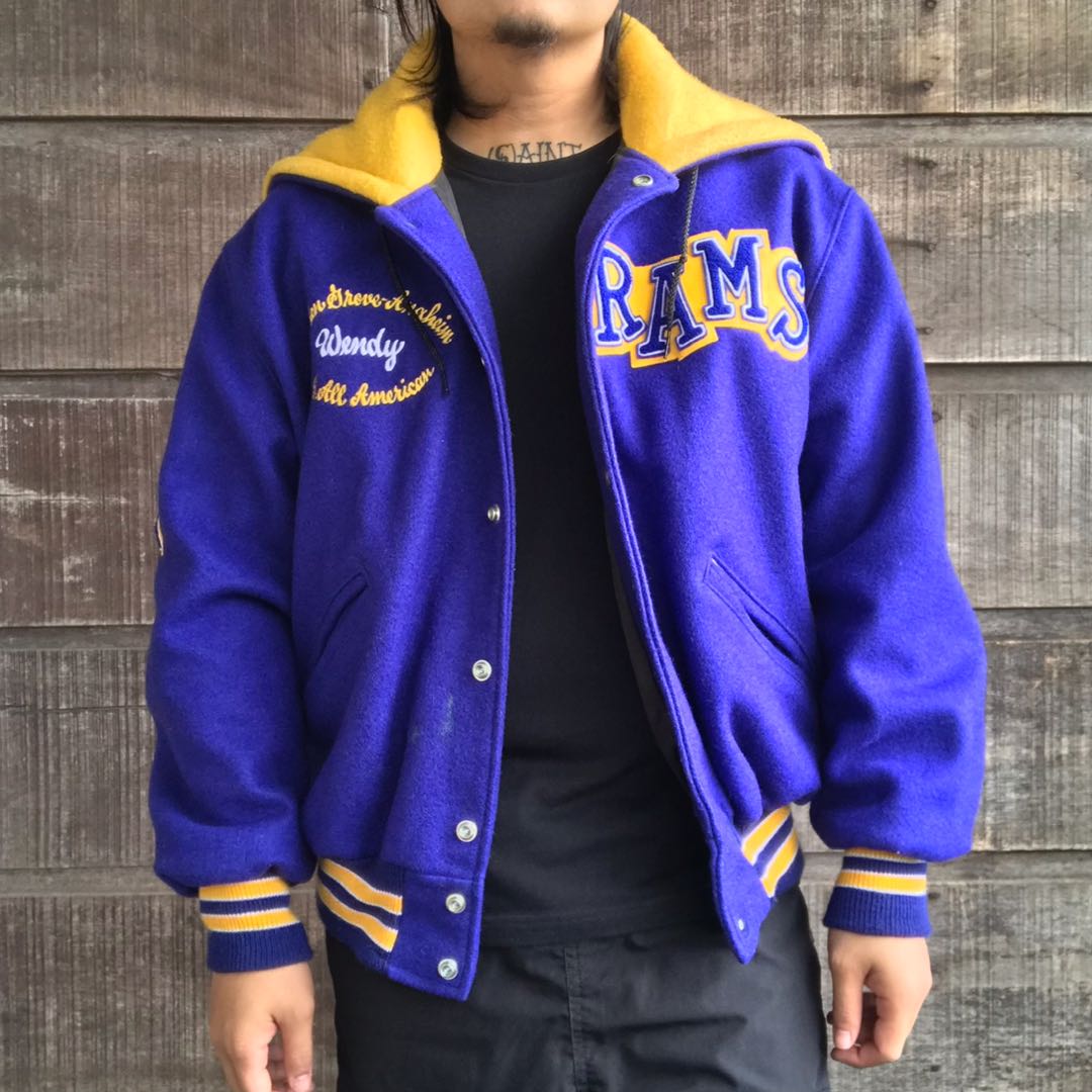 Sailor collar letterman jacket shop