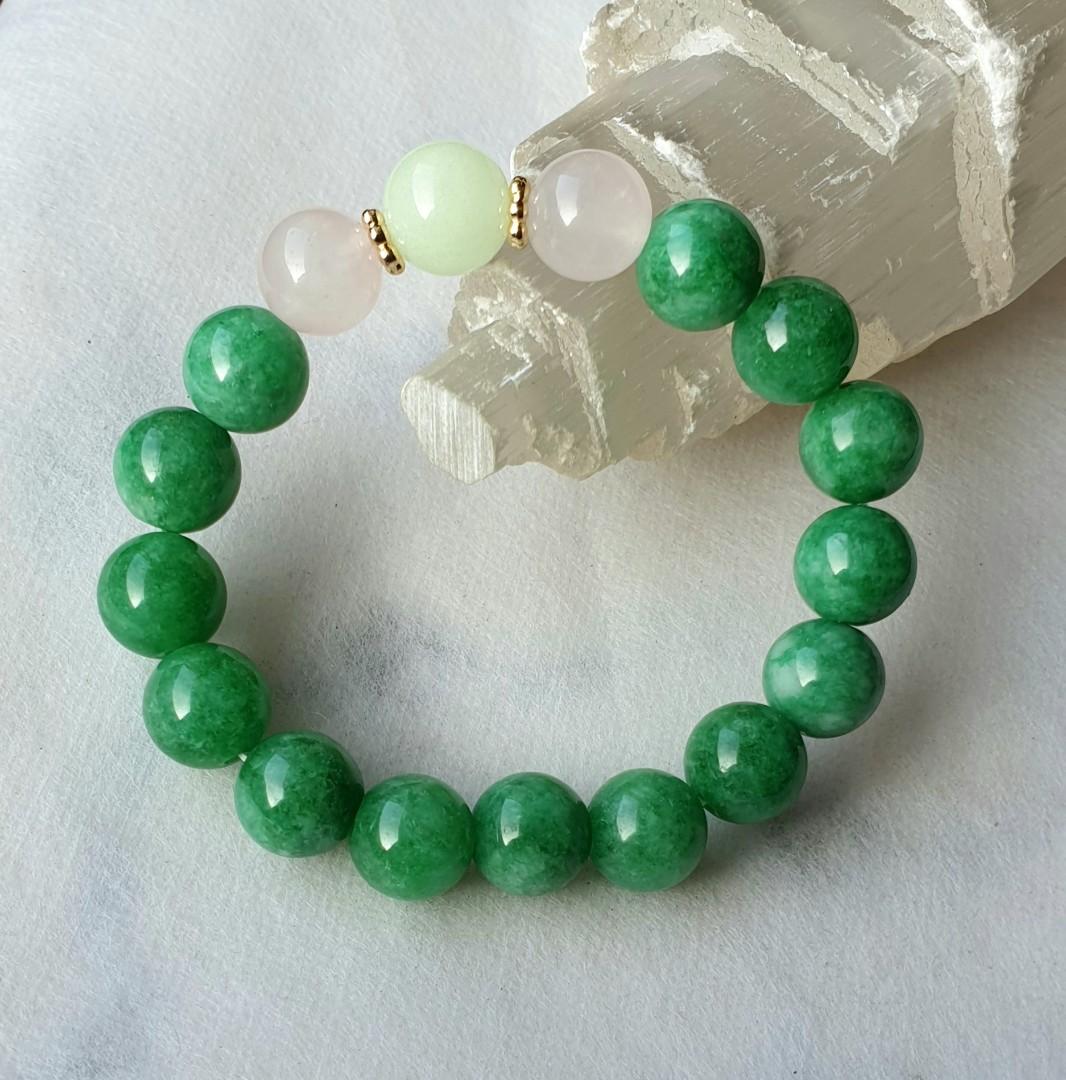 Emerald jade stone & agate hot sale bracelet