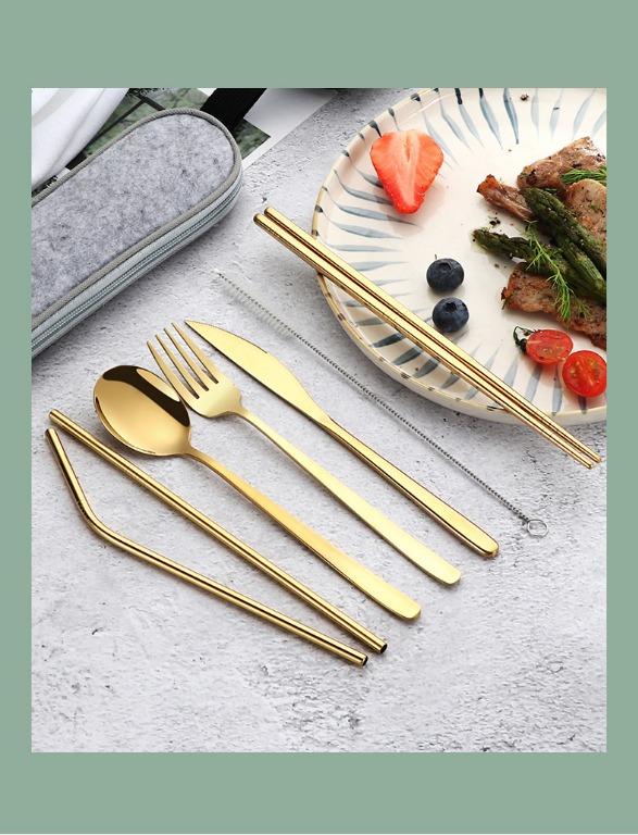 with　Picnic　Living,　Silverware　Reusable　Portable　Set　Home　Tableware,　School　To　Cutlery　Go　Lunch　Camping　Workplace　Set　a　Kitchenware　Waterproof　Carrying　for　Case　Furniture　Boxes　Dinnerware　Travel　Utensils,