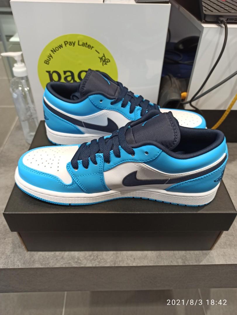 Air Jordan 1 Low Unc Blue Men S Fashion Footwear Sneakers On Carousell