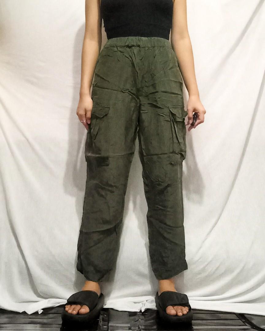 Army Green Cargo Pants, Women's Fashion 