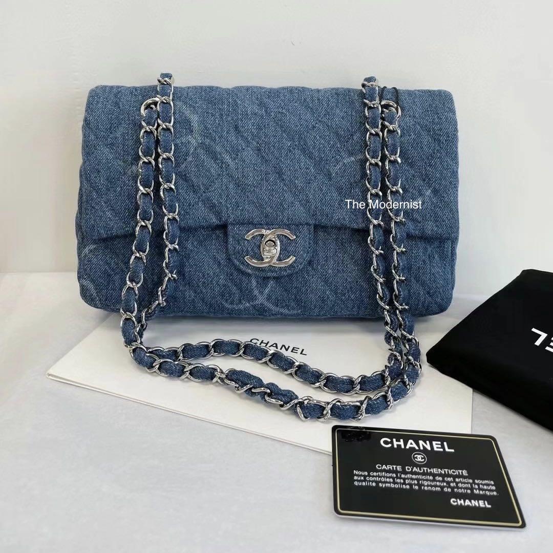 Authentic Chanel Denim Flap Bag 20B, Luxury, Bags & Wallets on Carousell