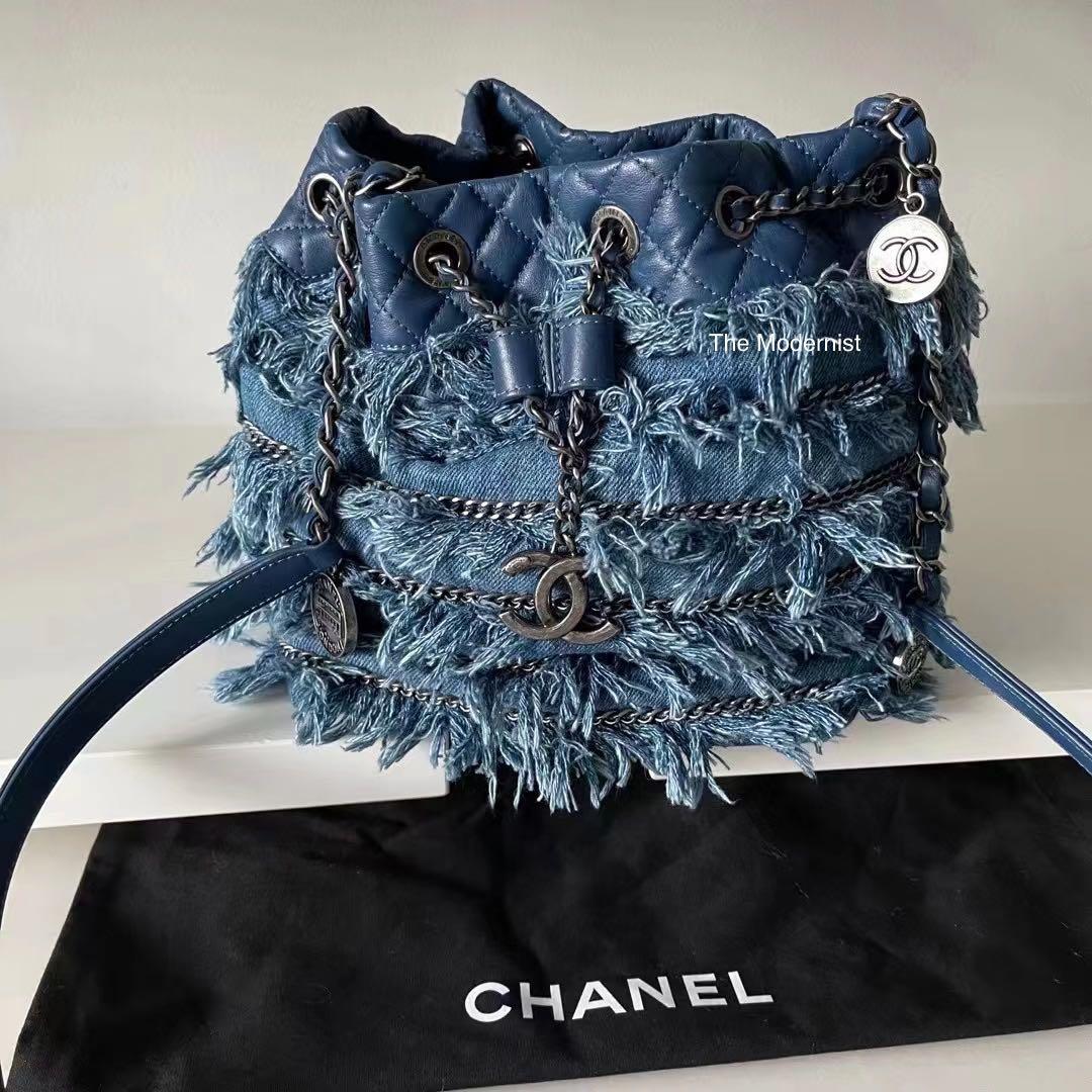 Authentic Chanel Runway Blue Denim CC 