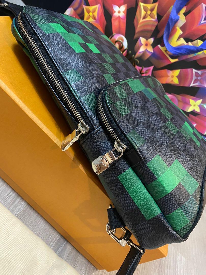 Louis Vuitton Sling Bag Avenue Damier Graphite Pixel Green in