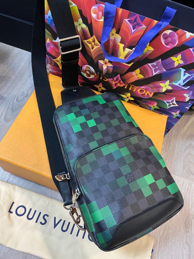 Louis Vuitton 2018 Damier Graphite Pixel Avenue Sling Bag - Blue