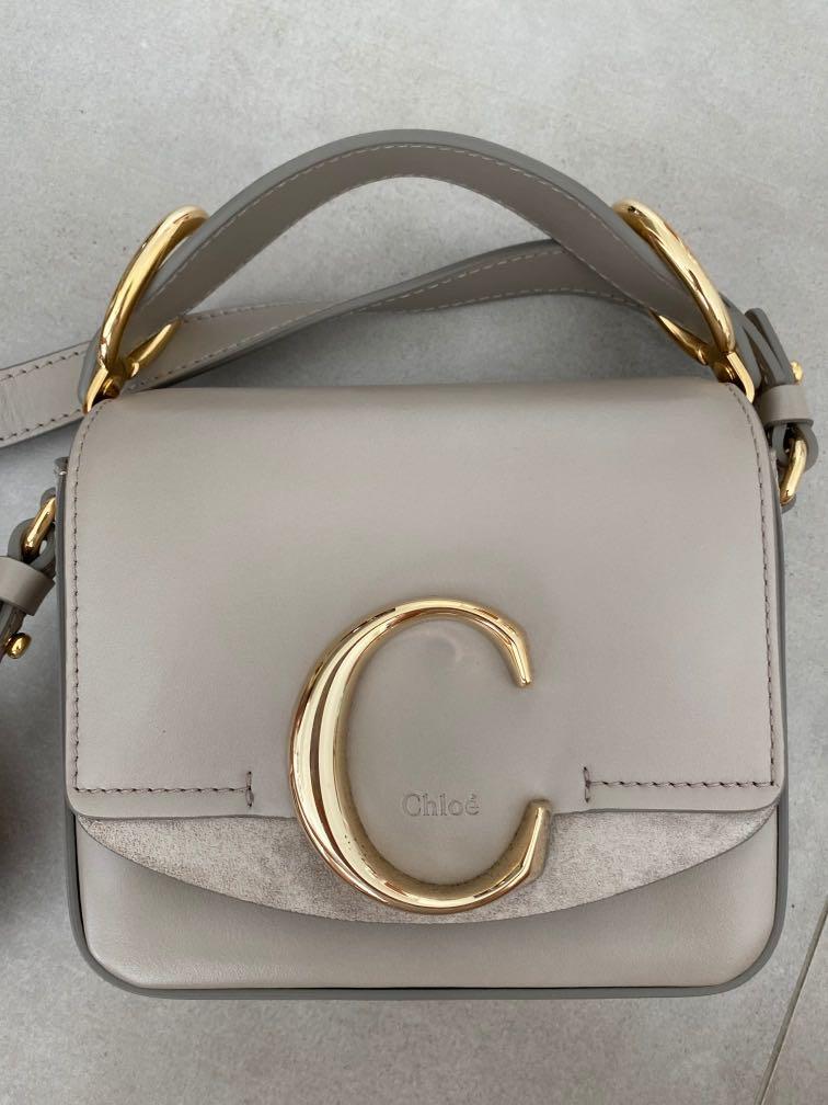 The c mini leather and suede shoulder bag hot sale