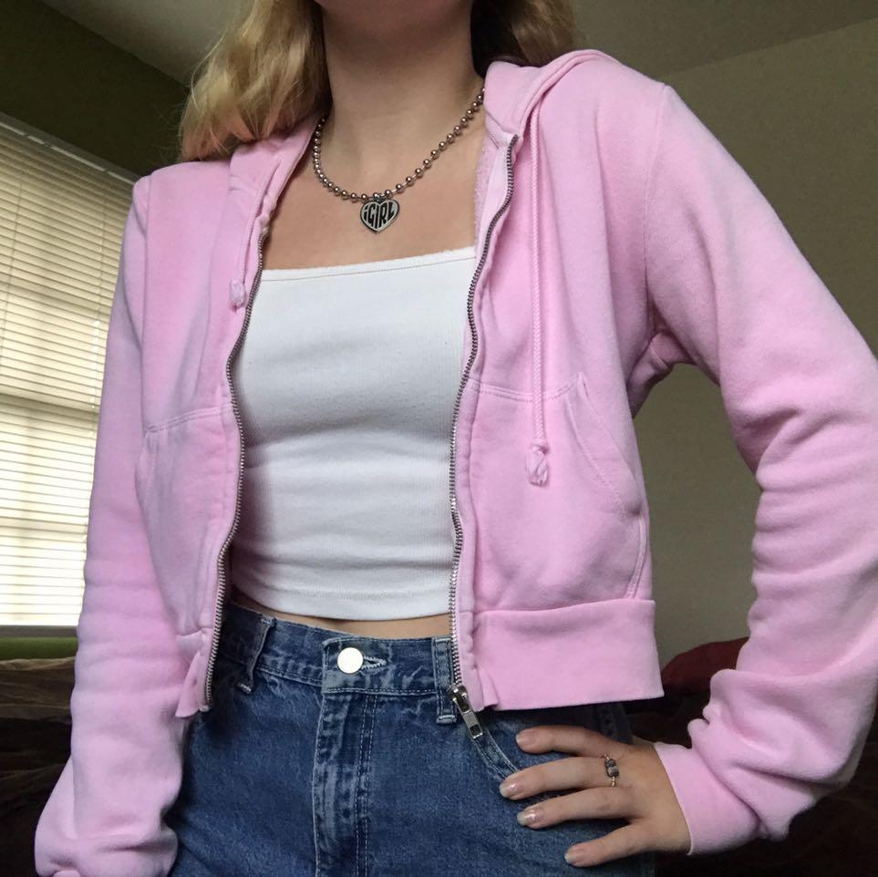 Brandy melville bubblegum pink crystal hoodie cheap