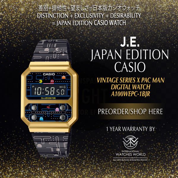 CASIO JAPAN EDITION VINTAGE SERIES X PAC MAN A100WEPC-1BJR LIMITED