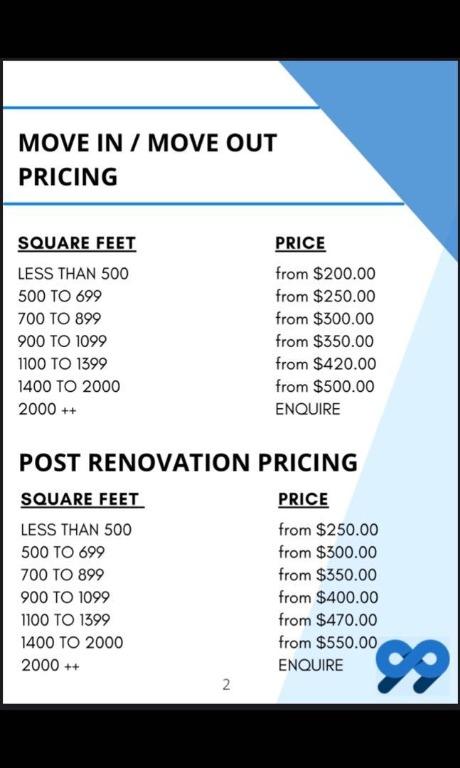 Cleaning service / House cleaning / Deep cleaning / Post renovation cleaning service / professional cleaning / home cleaning service / curtain cleaning move out cleaning / move in cleaning (Category: Move in/out Cleaning) located in Singapore. Submitted by clean99.sg (Listing ID 1102681750, Image 2). Description: 🙌Reviewed as one of the 💯💯best cleaning company for tenancy handover and residential cleaning services 🧽🧽 🔖NEA certified company 