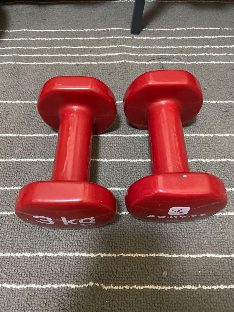 Decathlon 3kg dumbbells (Pair), Sports Equipment, Exercise
