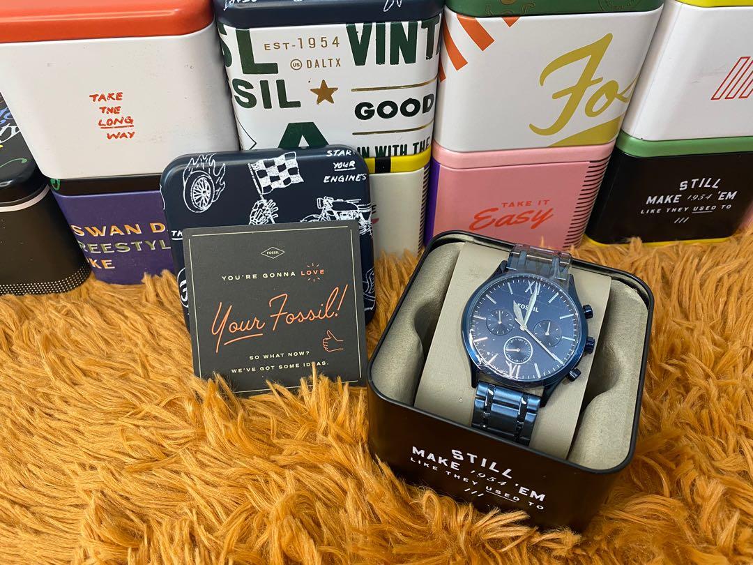 Fenmore Midsize Multifunction Navy Stainless Steel Watch