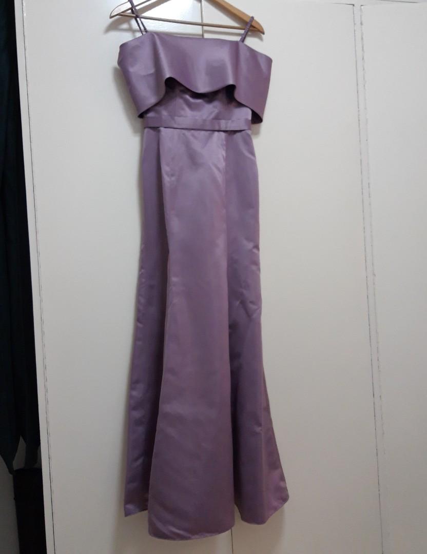 Formal mauve dress (Category: Evening dresses & gowns) located in Quezon City. Submitted by finderskeepfirst (Listing ID 1104760020, Image 3). Description: brand new with tag, never worn bought for P2795.75 rfs: wrong color for bridesmaid dress.