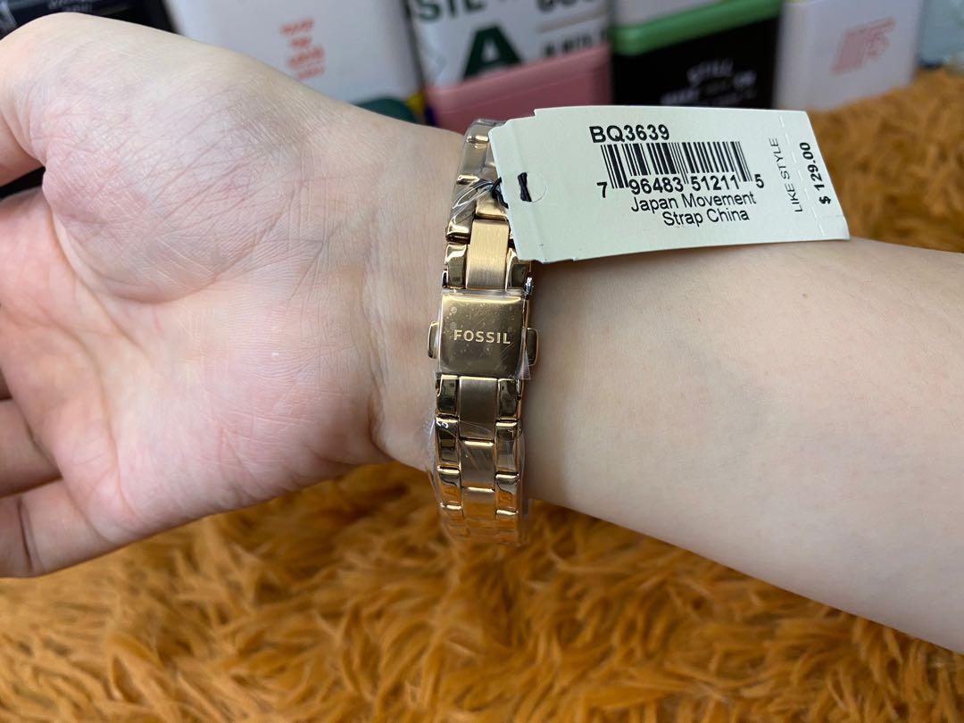 Fossil Ladies' Rye Three-Hand Date Rose 