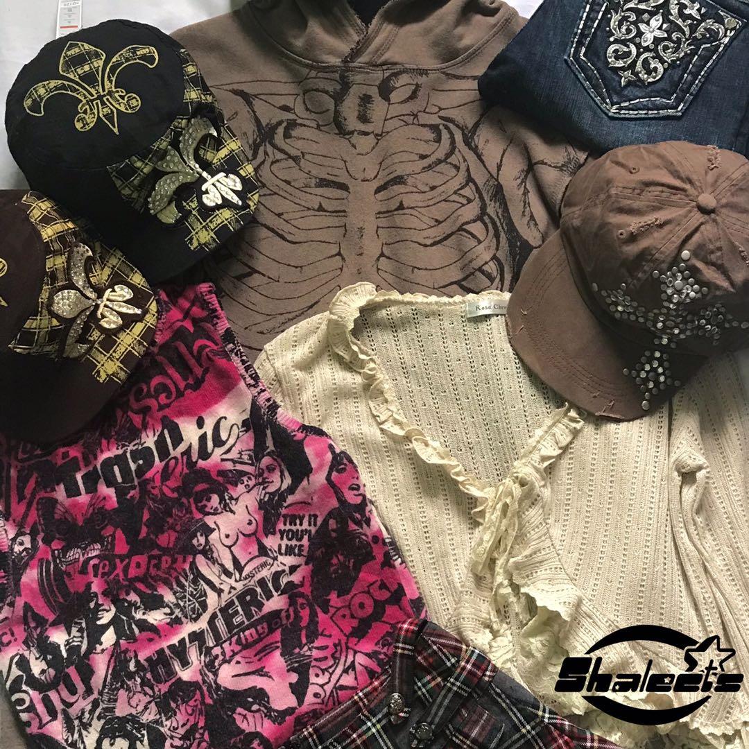 Grunge Fairycore Alt Punk Gothic Emo Cross Skull Print Y2k Pants Flared Miss Me Jeans Low Waist Hippie Boho Tops Leopard Jacket Women S Fashion Tops Others Tops On Carousell