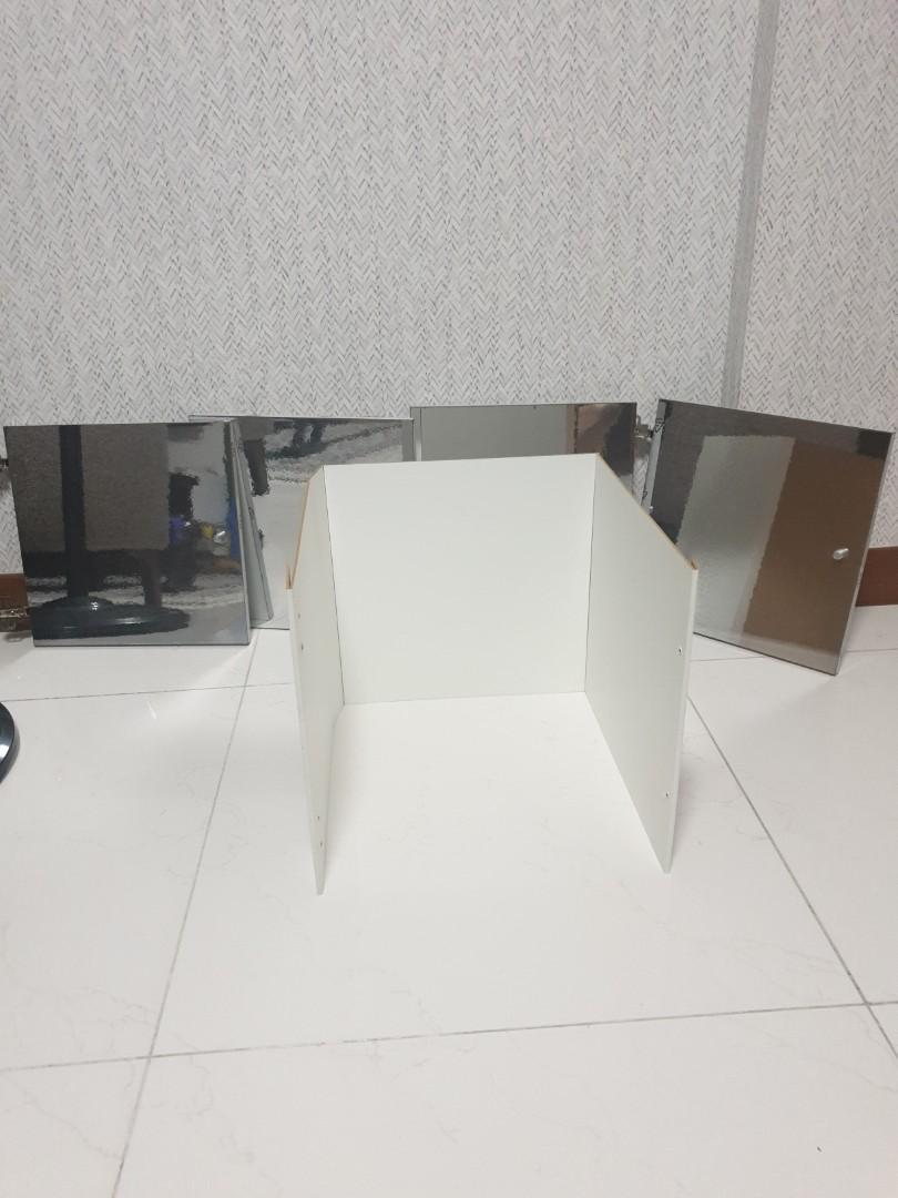 Ikea Kallax Insert with Door (Reflective mirror design), Furniture