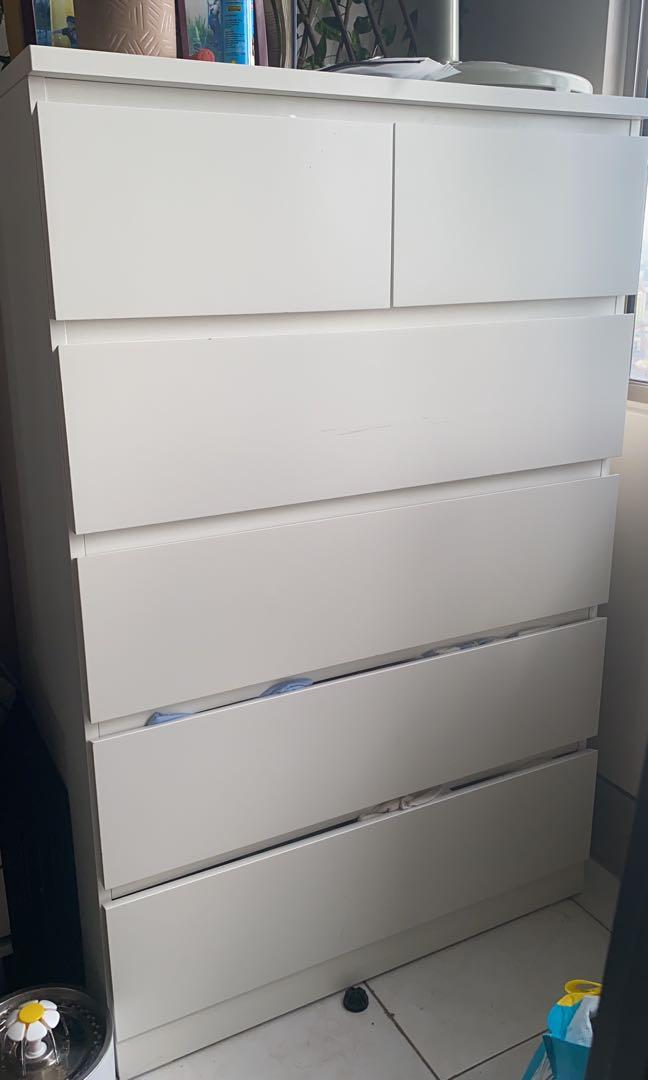 Ikea Malm Chest of 6 Drawers (Tall), Furniture & Home Living, Furniture
