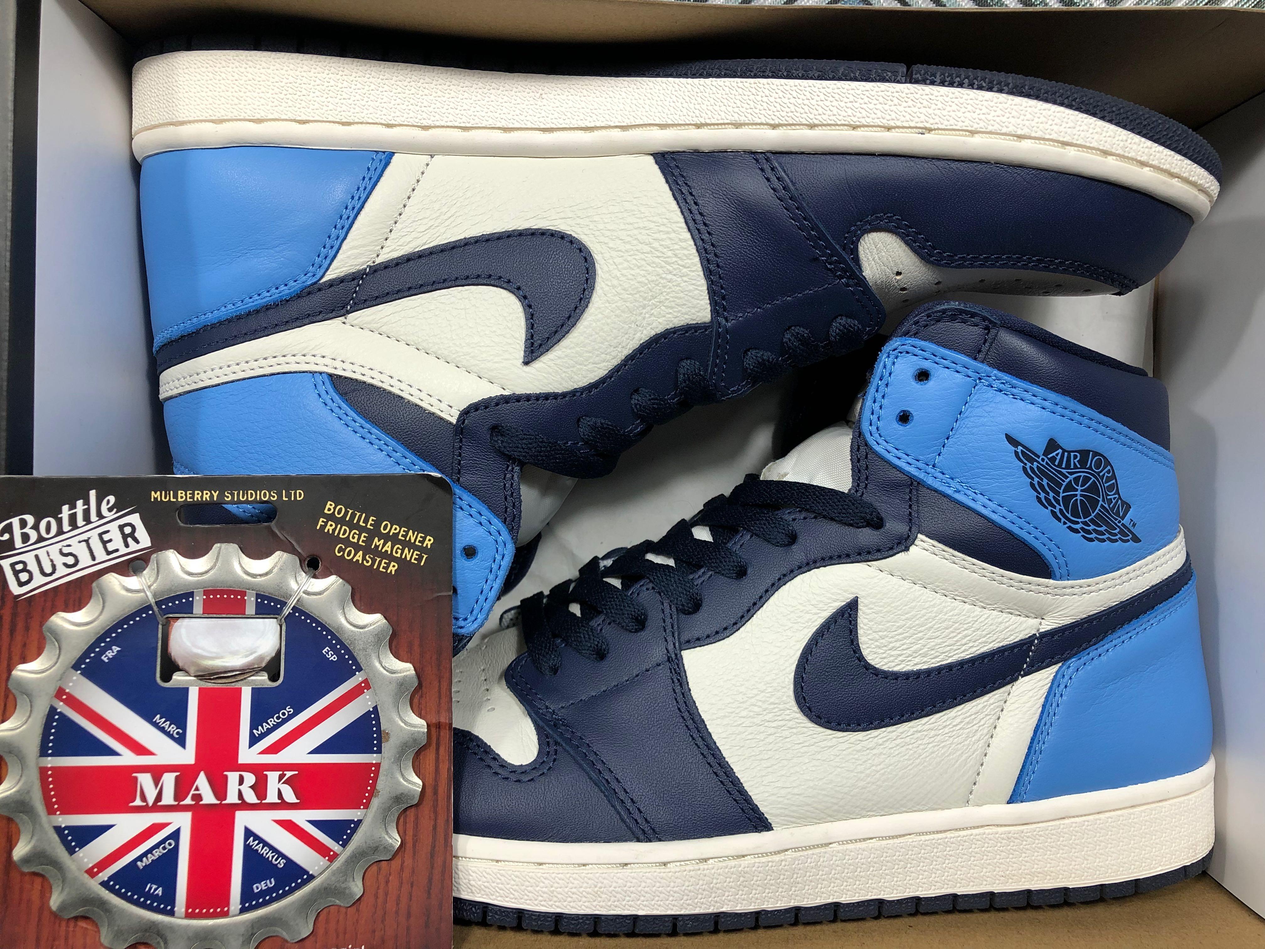 Jordan 1 Obsidian Bred Toe Men S Fashion Footwear Sneakers On Carousell