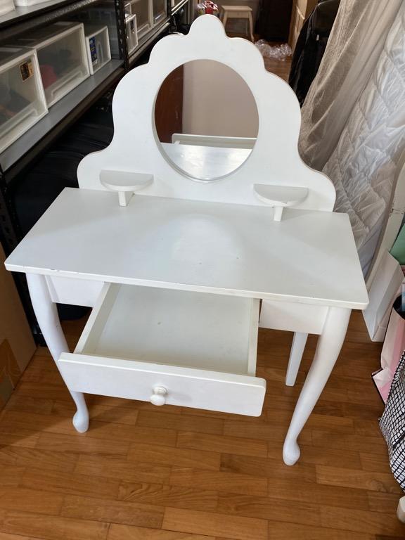 KIDKRAFT White Wood Vanity / Dressing Table & Stool, Babies & Kids