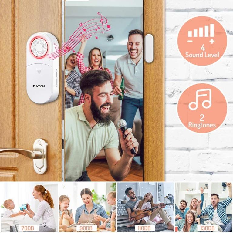 KNM.PHYSEN Wireless Door Sensor Chime Alarm Contact Sensor with Remote