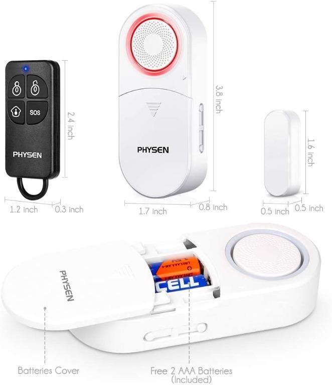 KNM.PHYSEN Wireless Door Sensor Chime Alarm Contact Sensor with Remote