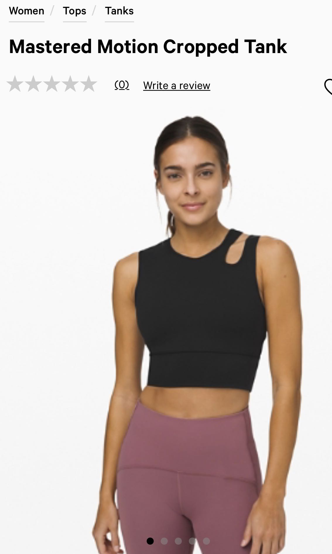 Lululemon Mastered Motion Cropped Tank 