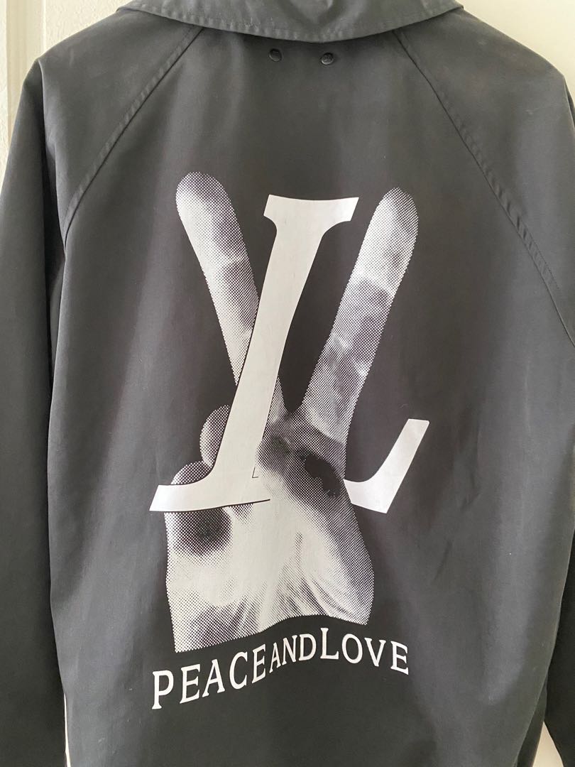 Authentic Louis Vuitton Hand Graphic Harrington / Peace and Love Men Jacket  54
