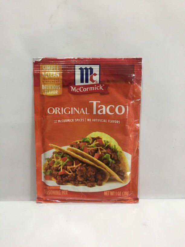 McCormick Original Taco from US (28g ) (Category: Spice & Seasoning) located in Pasay City. Submitted by redgiftshop (Listing ID 1104813744, Image 1). Description: seasoning mix no artificial flavors simple and clean directly bought in US (stock 13 pcs ) product code: EJ21july.