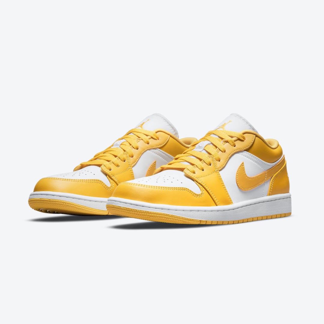 Nike Air Jordan 1 Low Yellow/Mustard White, Men's Fashion, Footwear