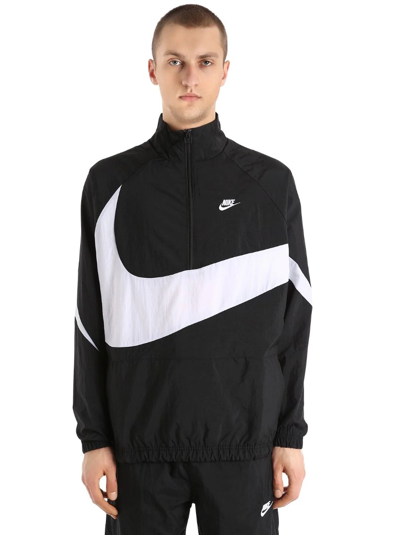 Nike NSW Swoosh Woven Half Zip Jacket AJ2696 010 Men s Fashion