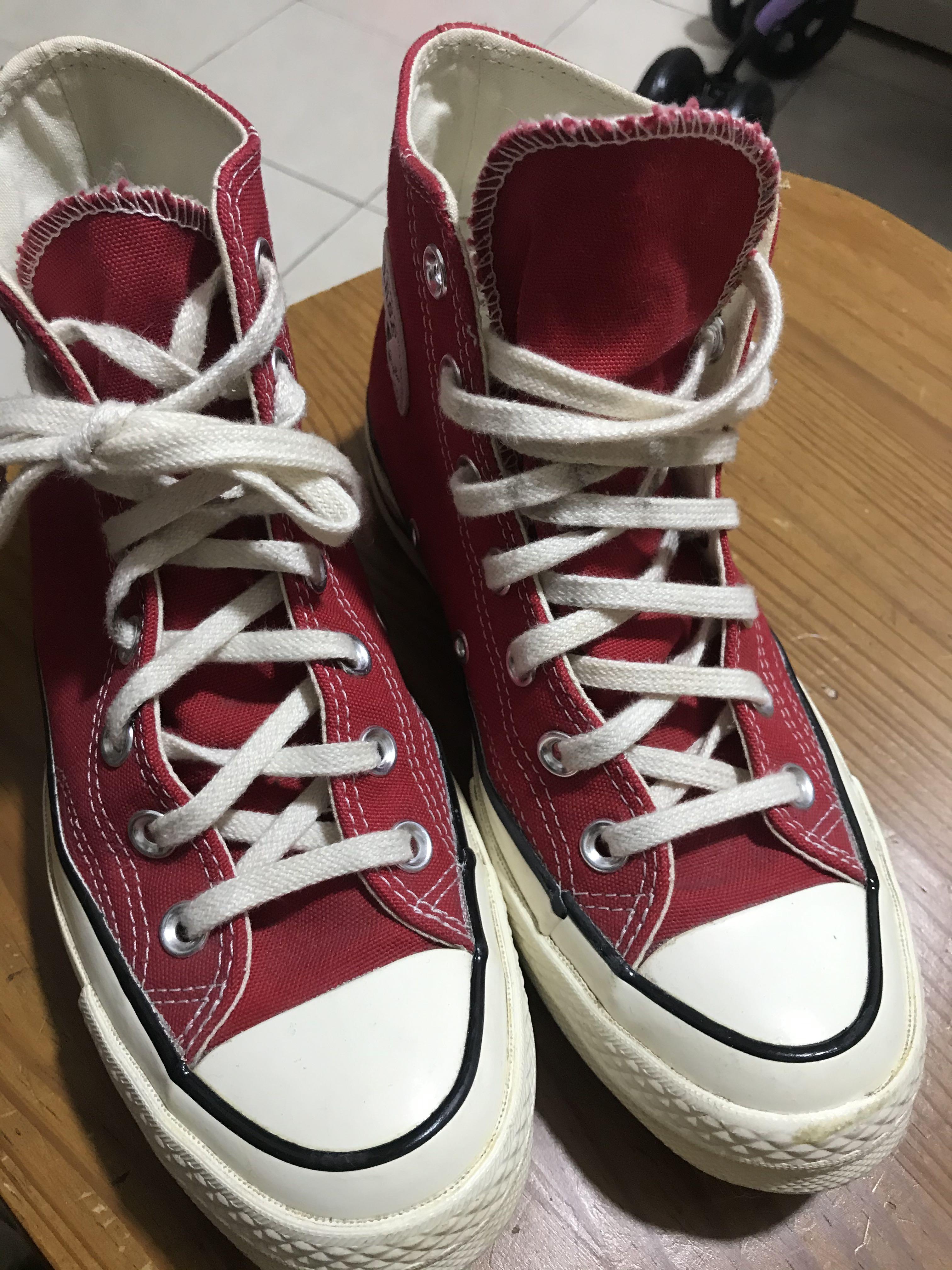 Red sparkly online converse high tops