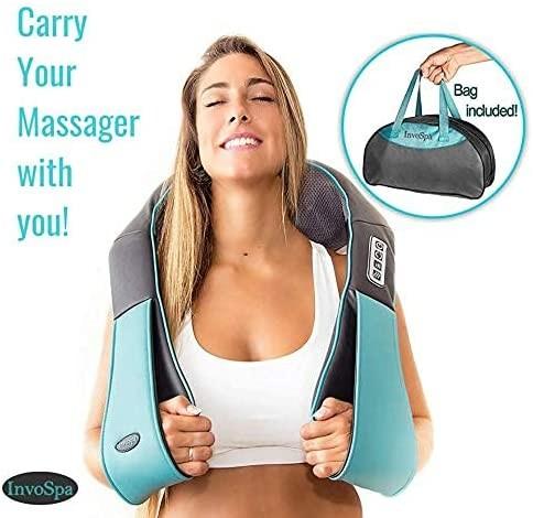InvoSpa Shiatsu Back, Shoulder & Neck Massager with Heat, Deep Tissue 3D  Kneading Pillow Massager for Neck, Back, Shoulders, Foot, Legs - Electric  Full Body Massage - for Home & Car 