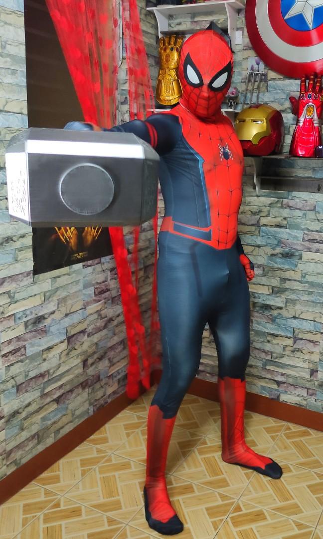 Spiderman Suit Cosplay & Thor Mjolnir Hammer, Men's Fashion, Activewear on  Carousell