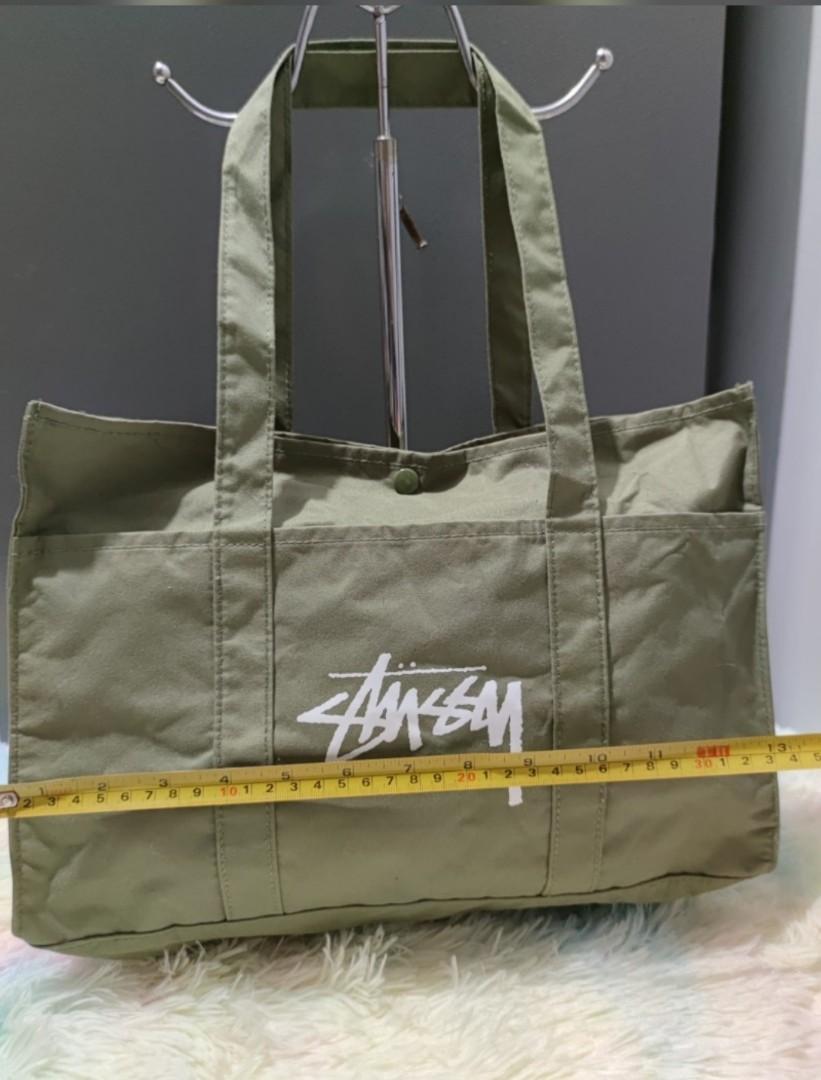 Stussy military clearance green tote bag