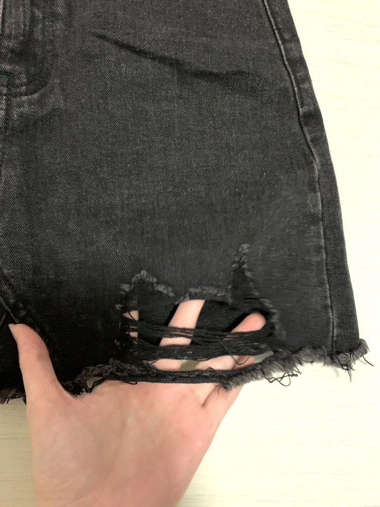 Supre ripped denim skirt black