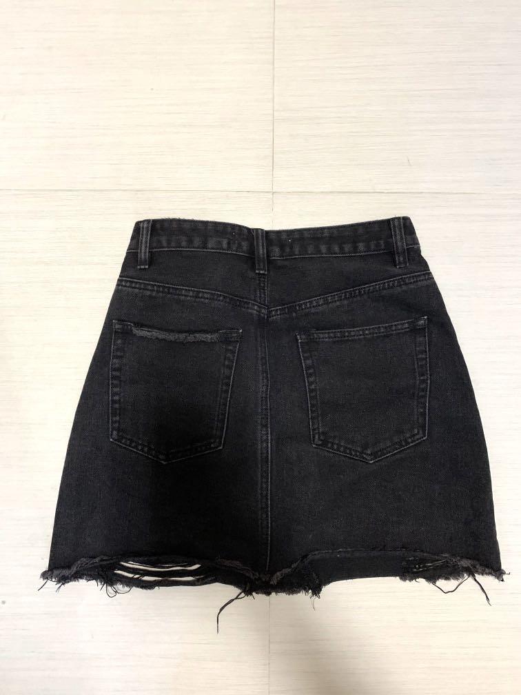 ripped jean skirt black Big sale - OFF 67%
