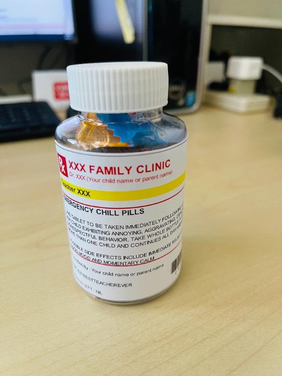 Teacher's Day Customized Funny Chill Pill Gift Set, Hobbies ...