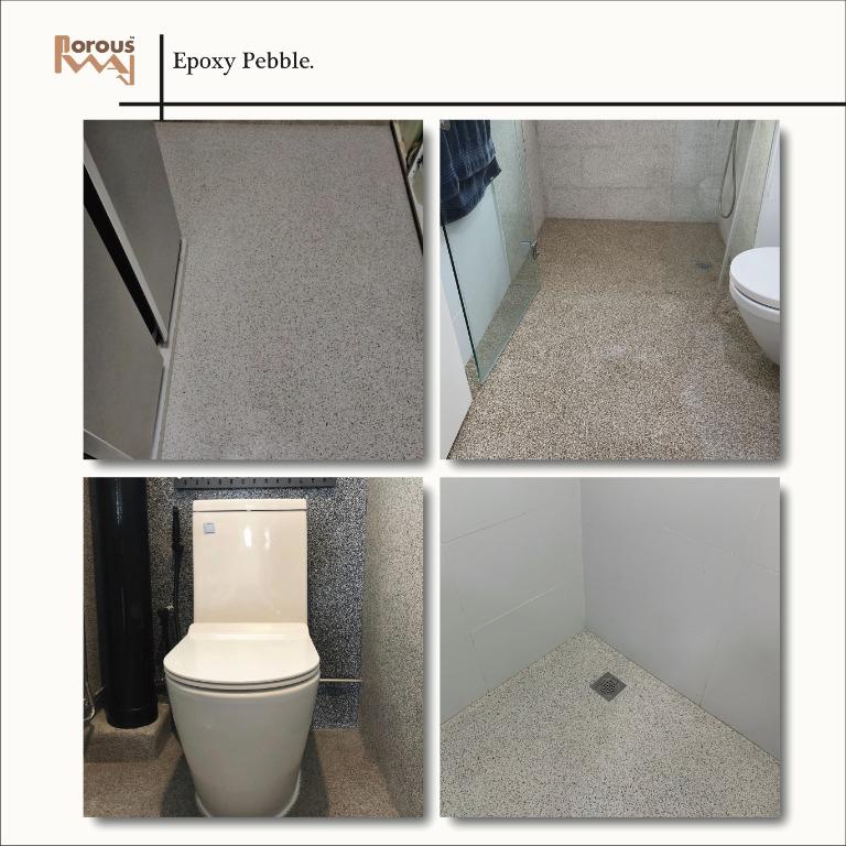 HDB & Condo Toilet Renovation | Anti slip flooring | Epoxy Pebble | Toilet Reno62863094239873112