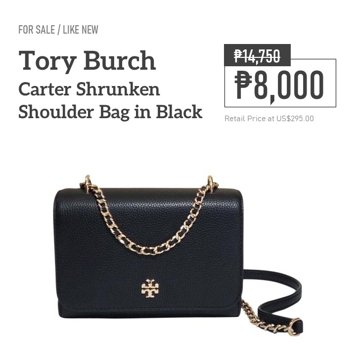 Tory Burch Carter Shrunken Shoulder Bag in Black, Luxury, Bags & Wallets on  Carousell