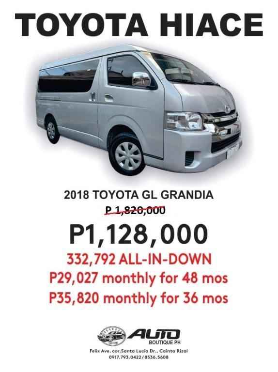 Hiace grandia price cheap