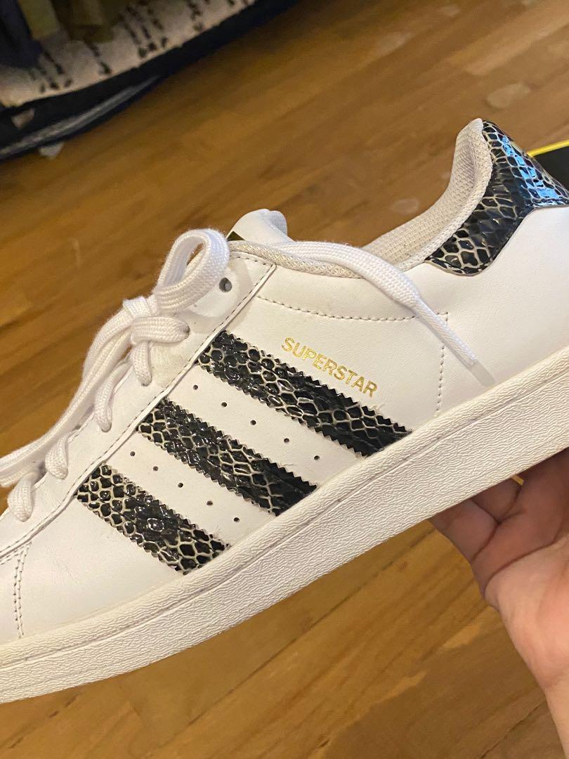 Unisex Adidas Faux Snakeskin Superstar TerlebihBeli Women s Fashion Footwear Sneakers on Carousell