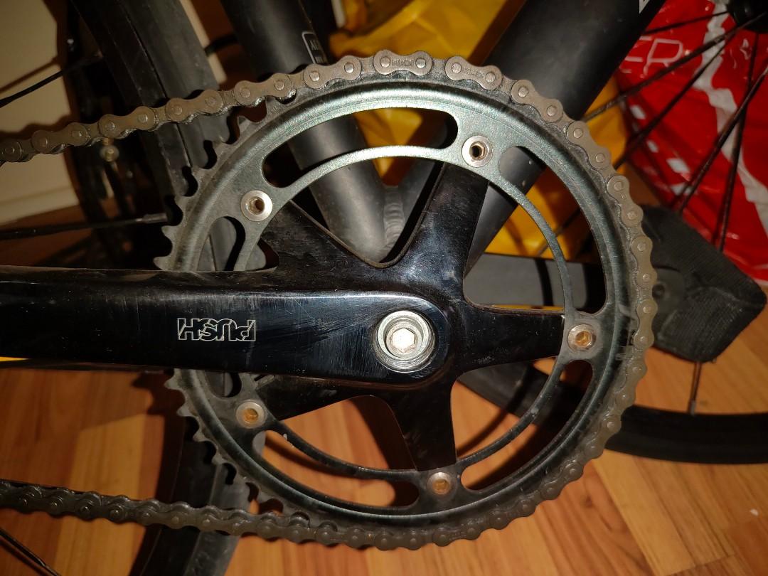 Push crankset clearance