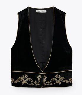 Zara embroidered velvet waistcoat / vest