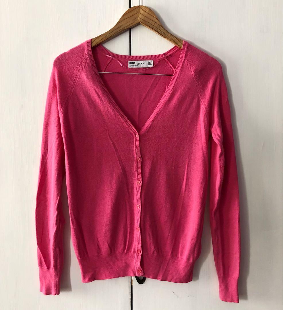 Zara Pink Cardigan Women s Fashion Coats Jackets and Outerwear on Carousell
